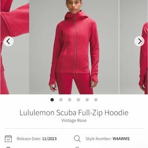 lululemon athletica Women's Scuba Full-Zip Hoodie - red